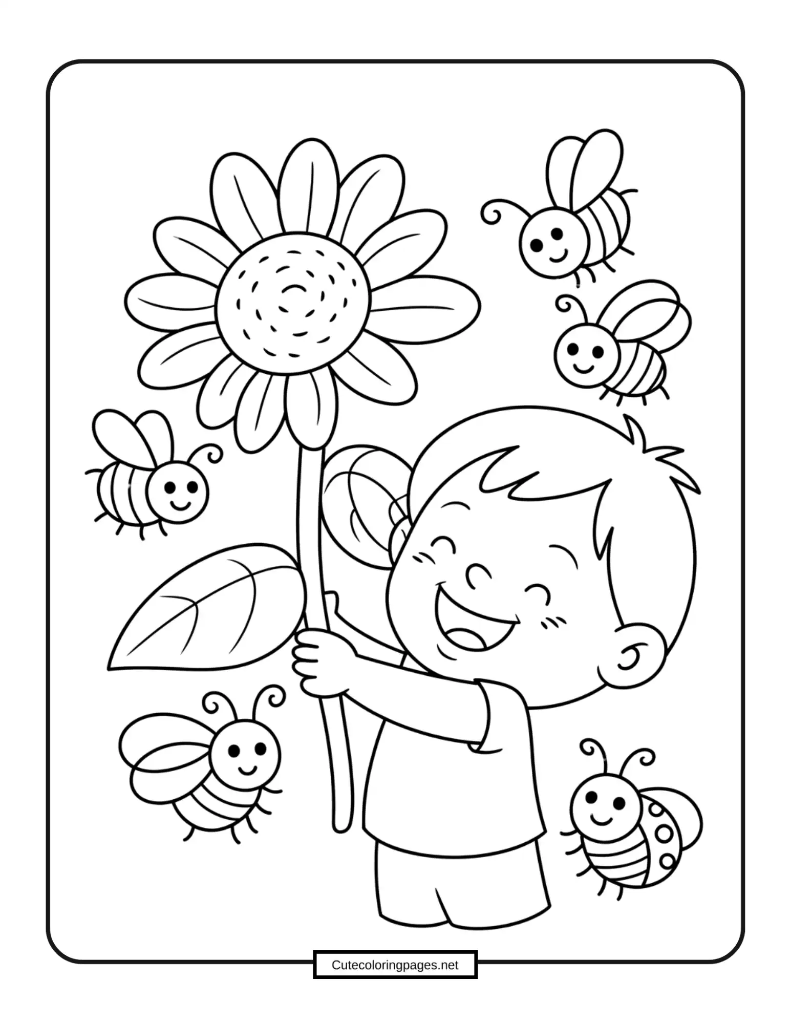 Flamingo and the Fish Coloring Page 