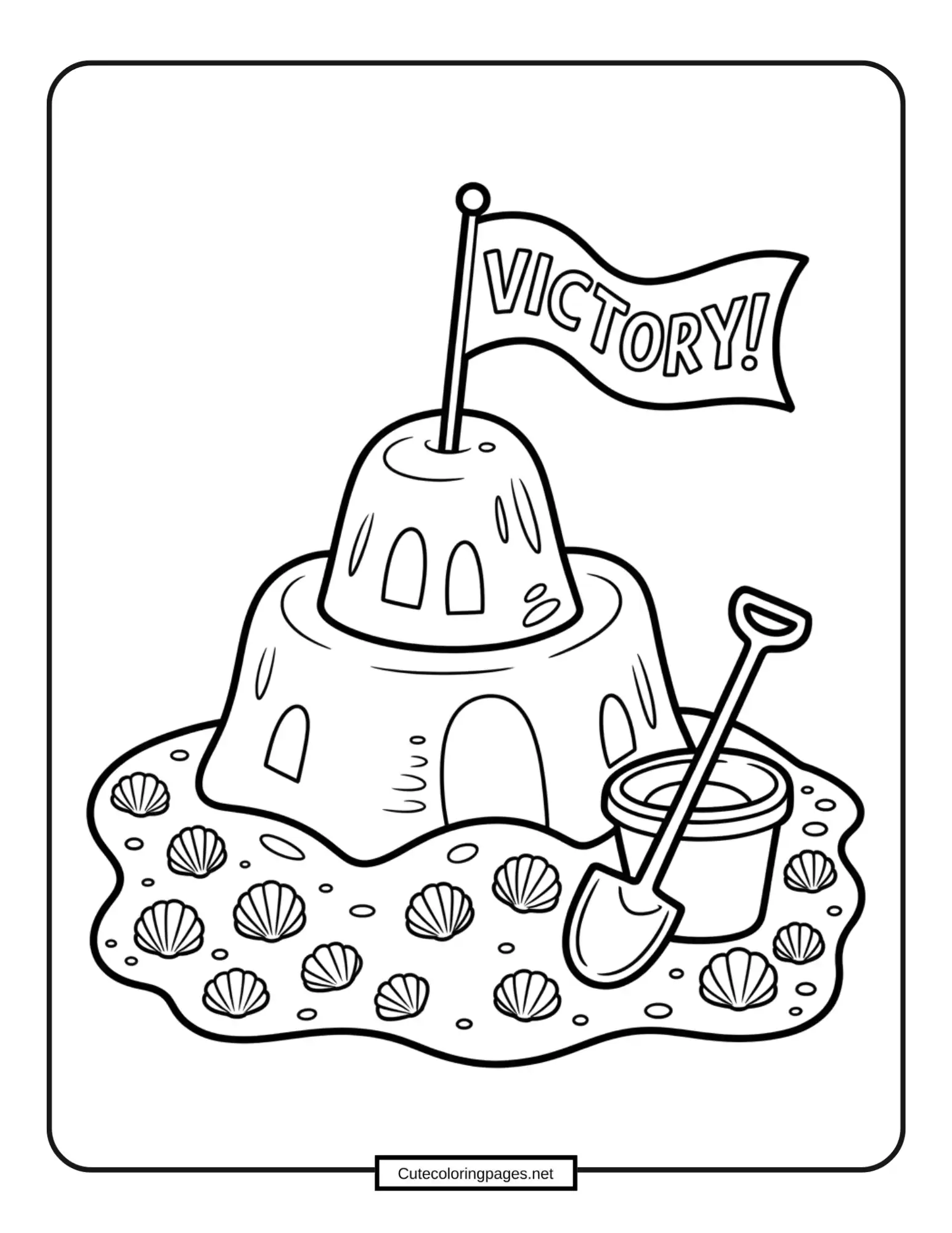 Victory on Sand Castle Summer Coloring Pages