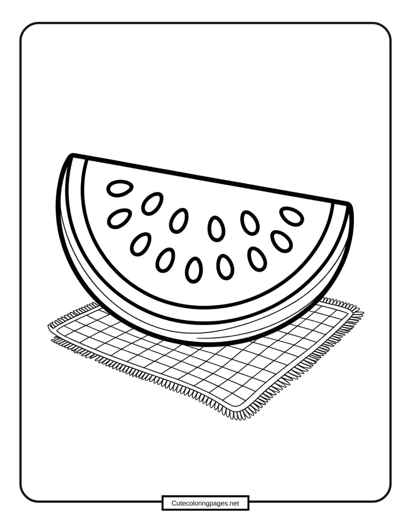 Ah! The Summer Fruit Melon Summer Coloring Page