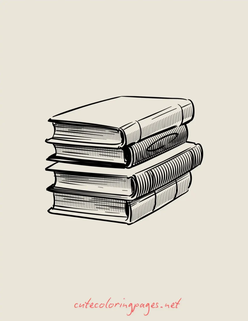 Stack of vintage books with trailing ivy and dark academia theme