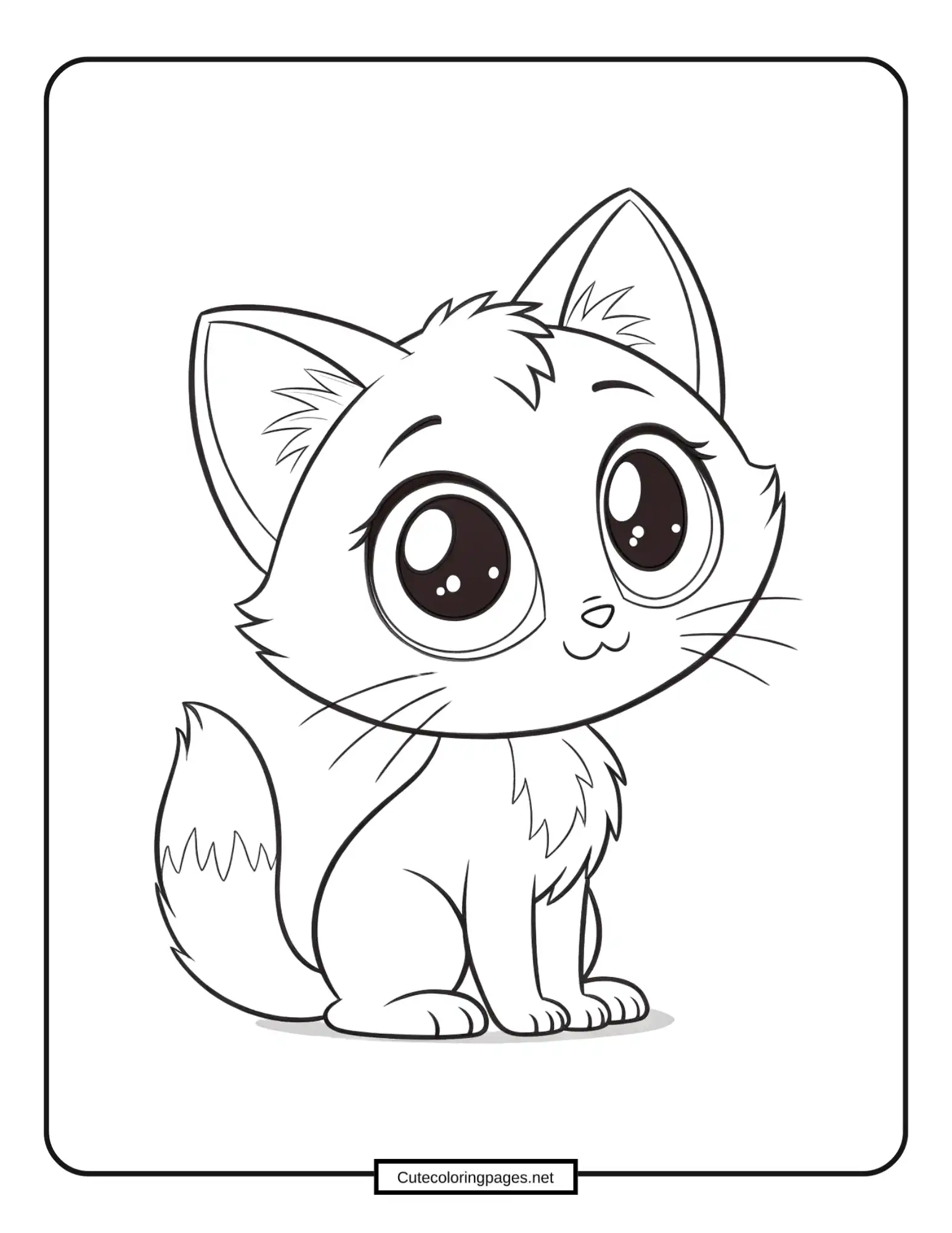 Cute Kitten Coloring Page