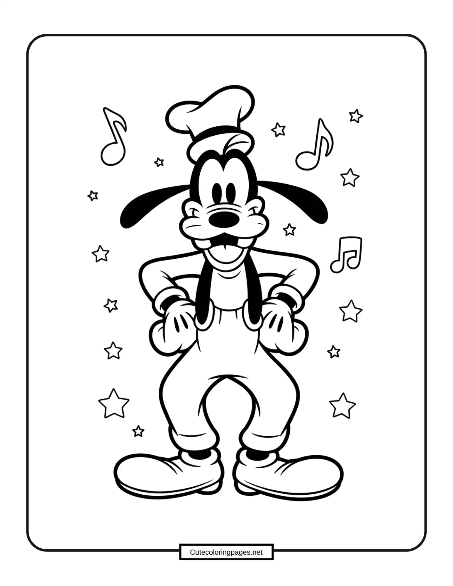 Goofy in his classic hat – Goofy standing with silly grin and signature green hat