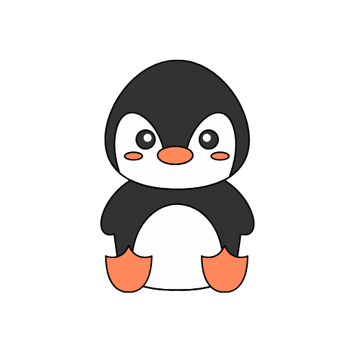 grumpy penguin sketch with funny expression