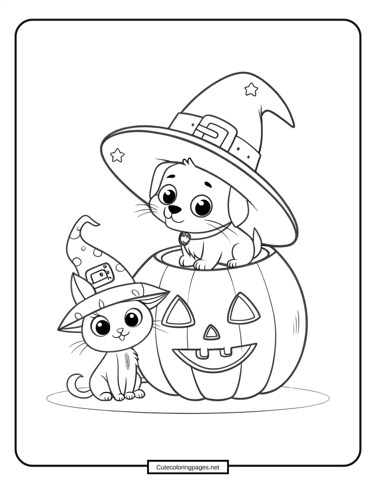 Happy Halloween Kitten Coloring pages