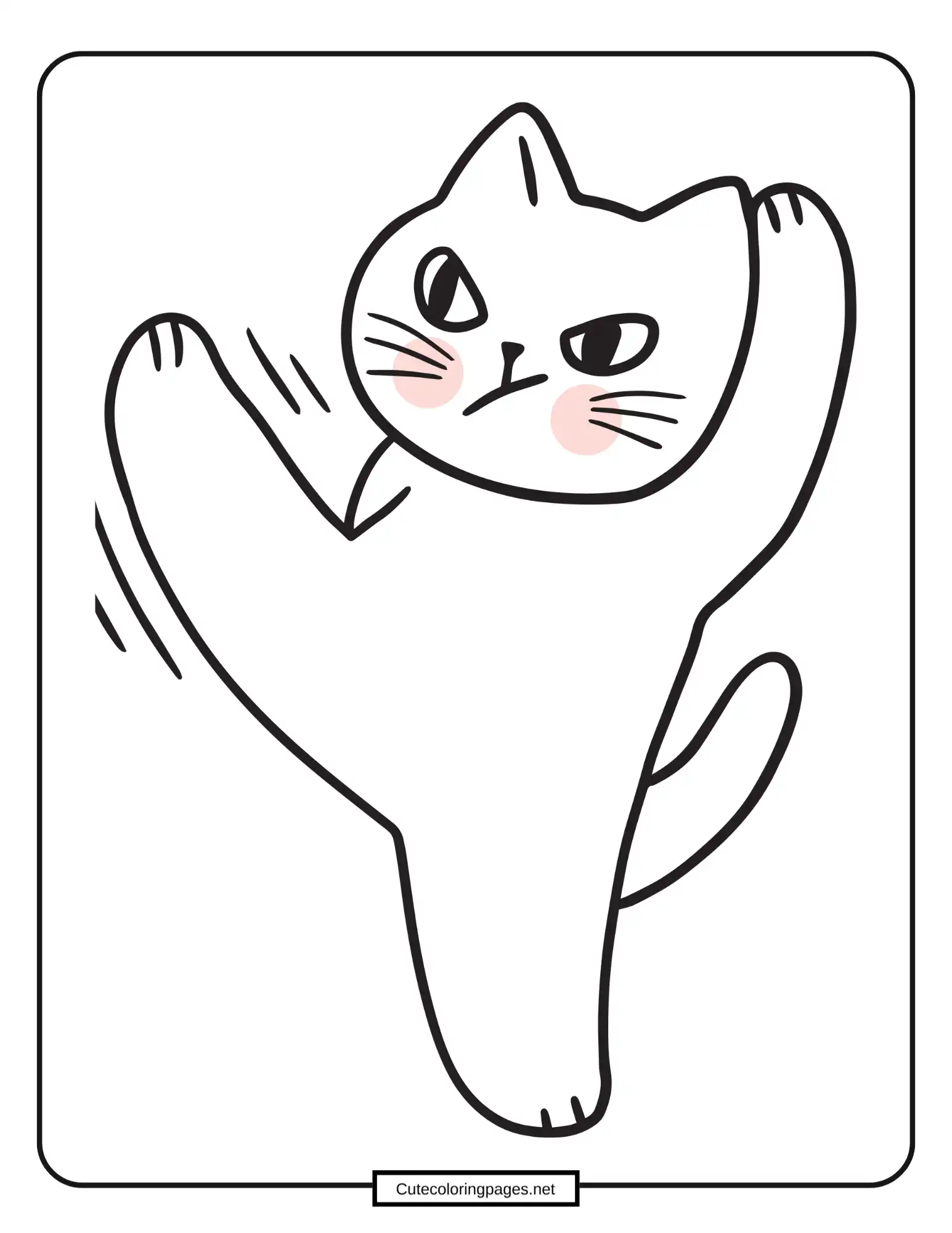 Karate Kitten Coloring Page