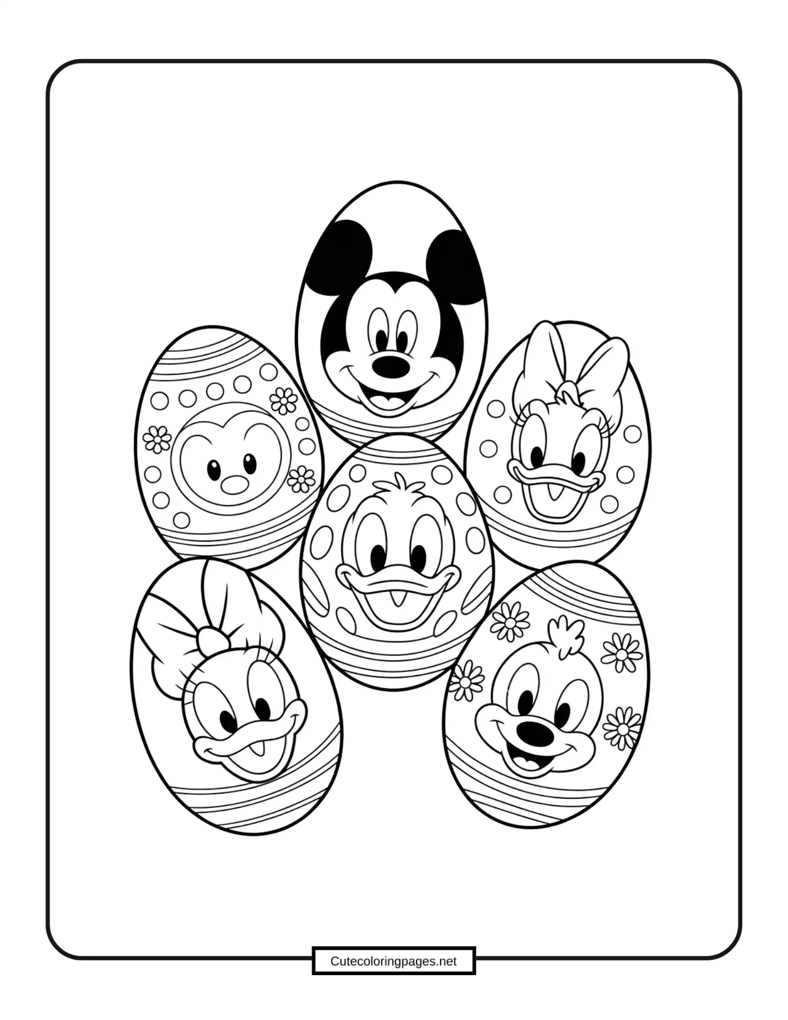 Mickey & Friends Easter Coloring Sheet