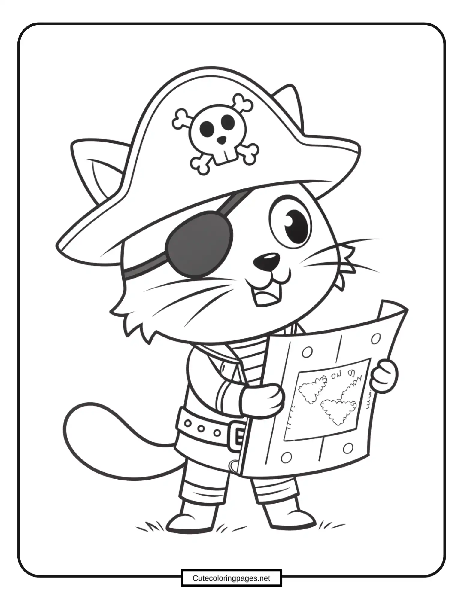 Pirate Kitty Coloring Pages