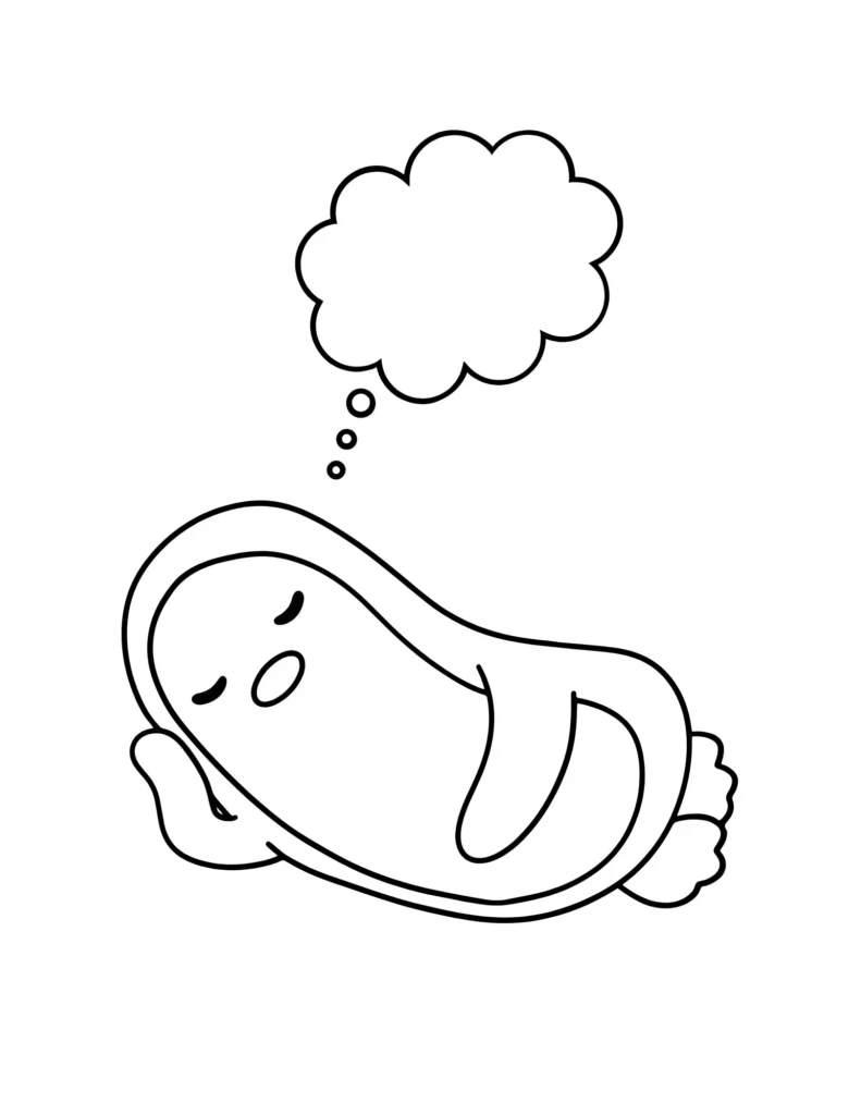 sleepy penguin resting with eyes closed sketch