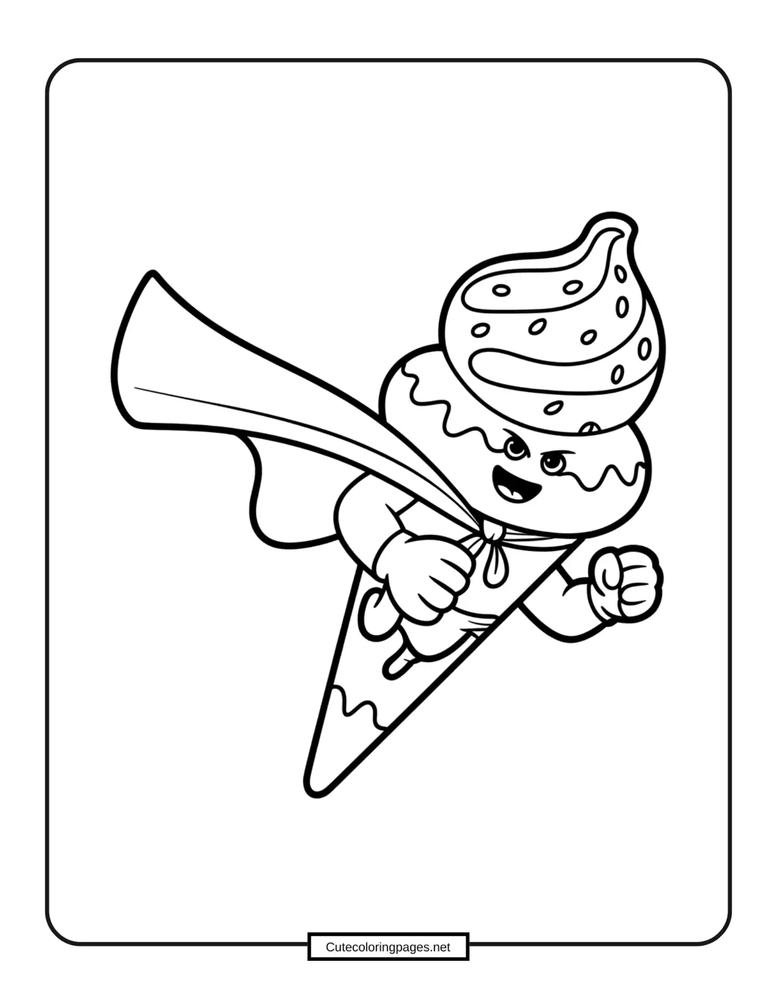 Superhero Cone Coloring Page