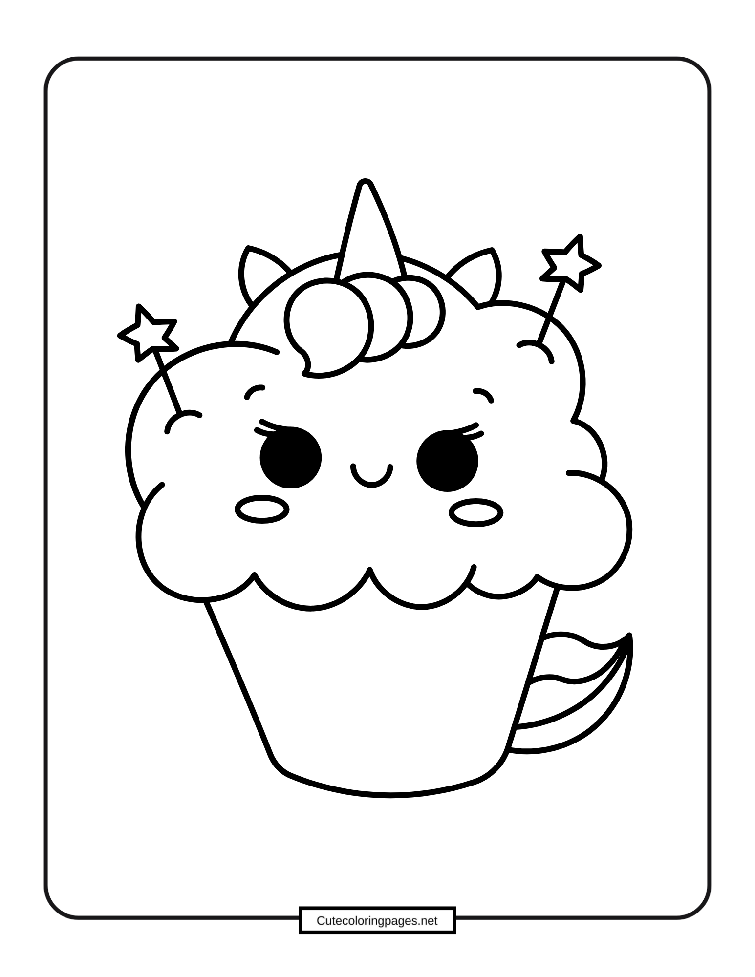 Unicorn Ice Cream Coloring Page