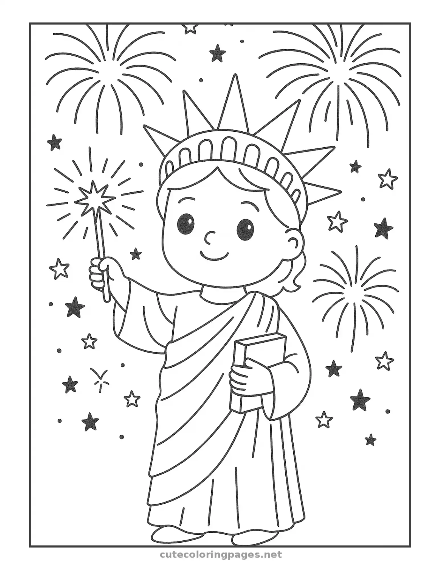 cute statue of liberty coloring pages